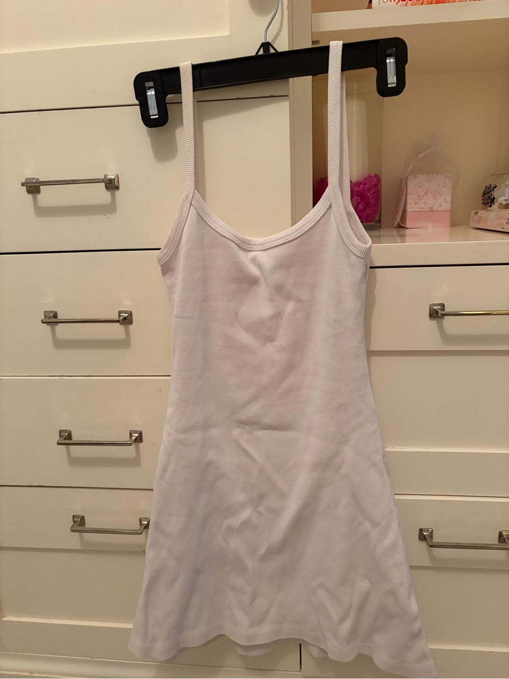 Amazon White Ribbed Mini Slip Dress - Picture 2 of 2